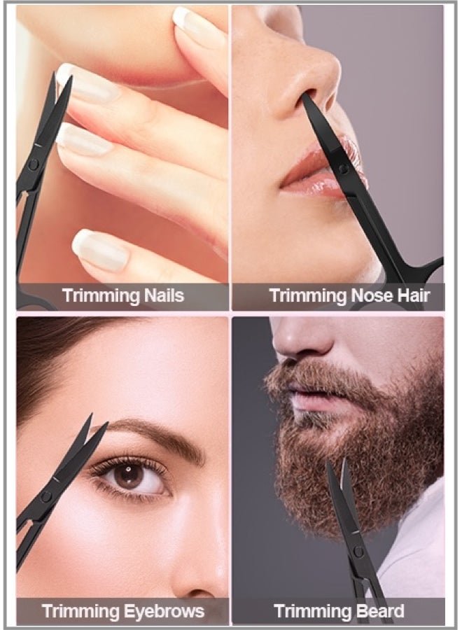 Stainless Steel Eyebrow Scissors - 2.0mm Black Type A (Color Pouch) - Image 4